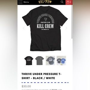 Kill crew black graphic tee